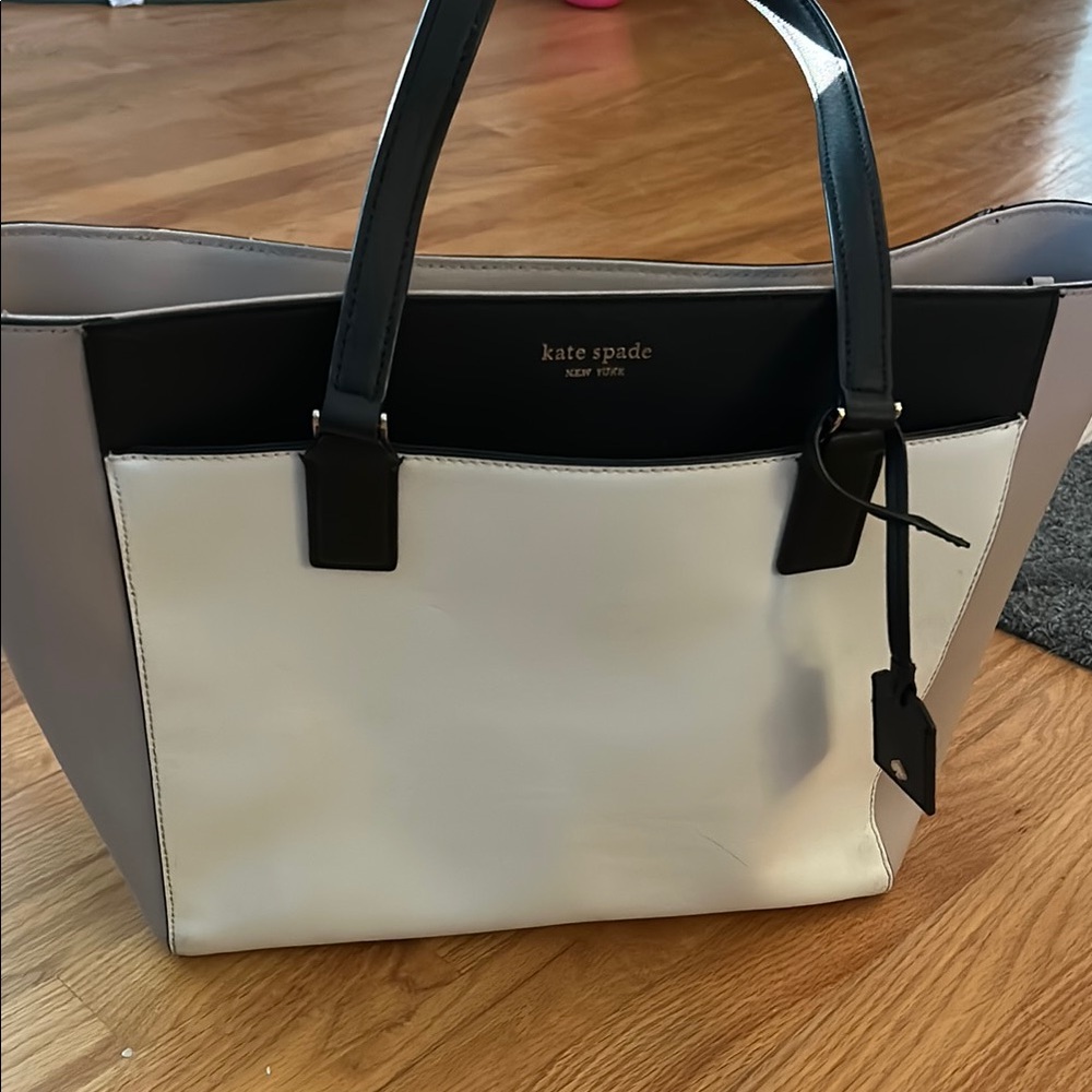 Kate Spade Black and White Color-Blocked Tote